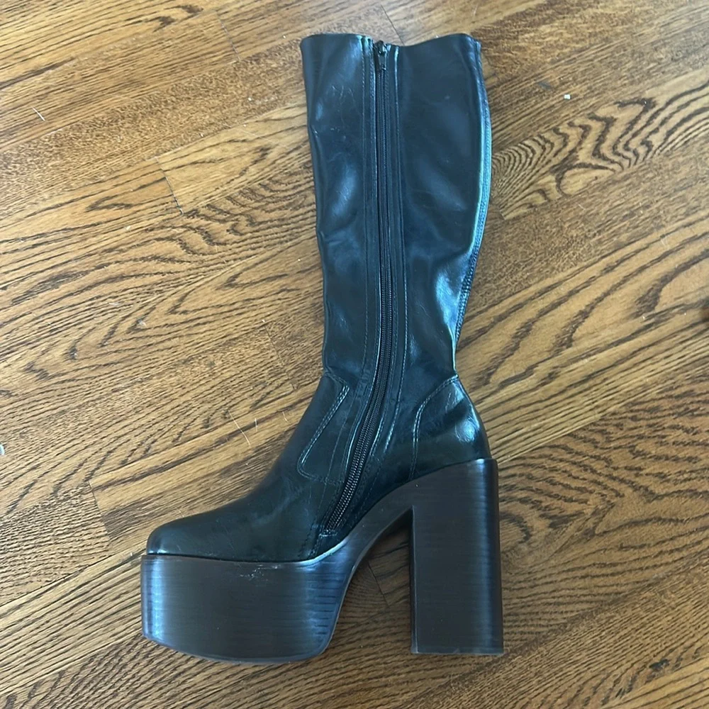 Jeffrey Campbell platform knee-high boots